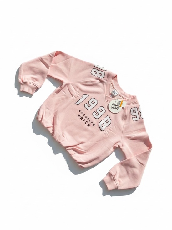 Planet Gold Tops - Planet gold- Pink '1998 Brooklyn NYC' Pullover Sweatshirt Y2K Size S